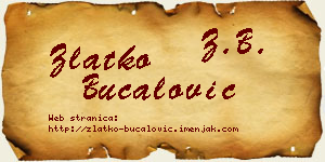 Zlatko Bucalović vizit kartica